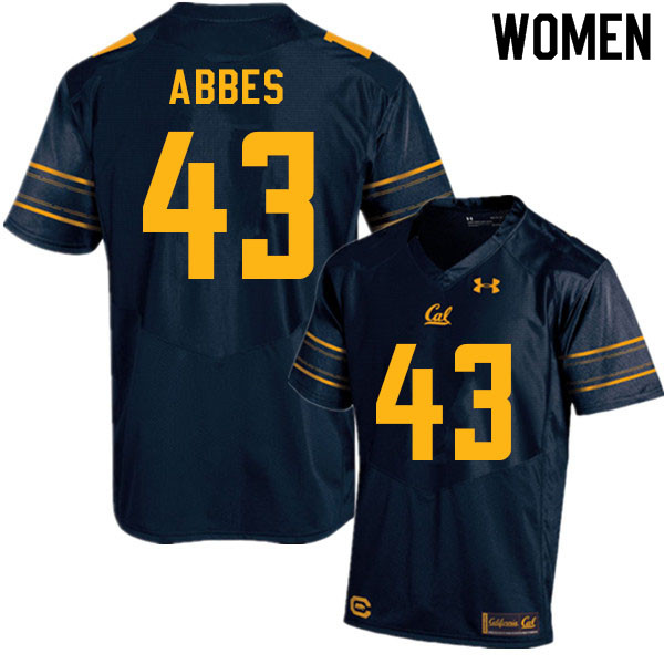 Women #43 Christopher Abbes Cal Bears College Football Jerseys Sale-Navy